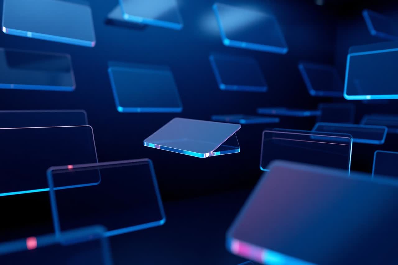 Glossy abstract render representing news and announcements
